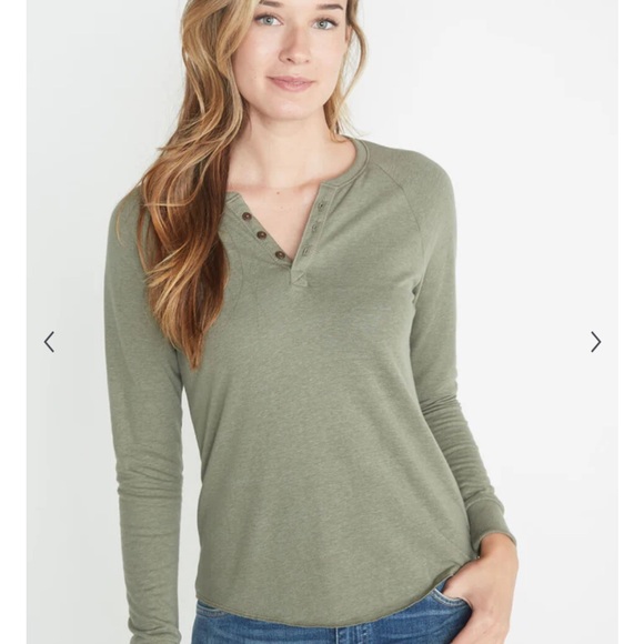 Marine Layer Double Knit Henley in Admiral Green Size XS - Picture 2 of 10